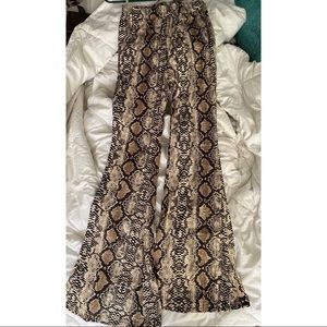 Leopard print flaired pants